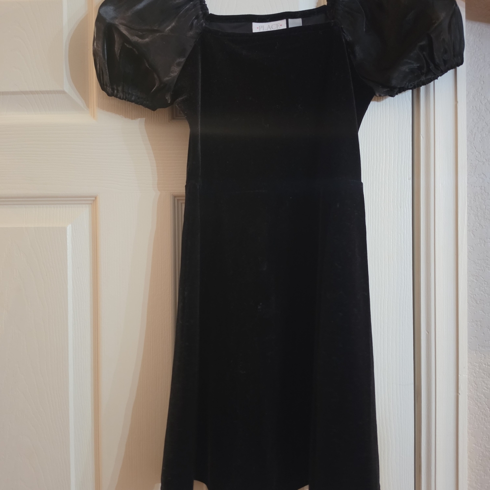 The Children's Place Black Formal Dress with Puff Sleeves